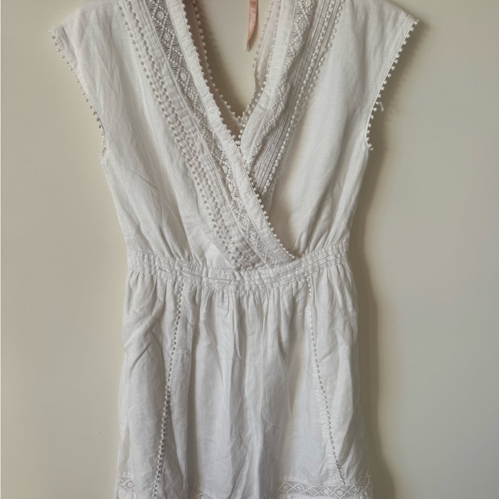 Banana Republic White Embroidered Wrap Tunic